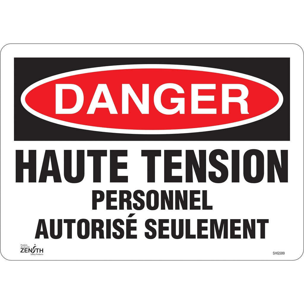 Enseigne « Haute tension » Vinyle 14" x 10"