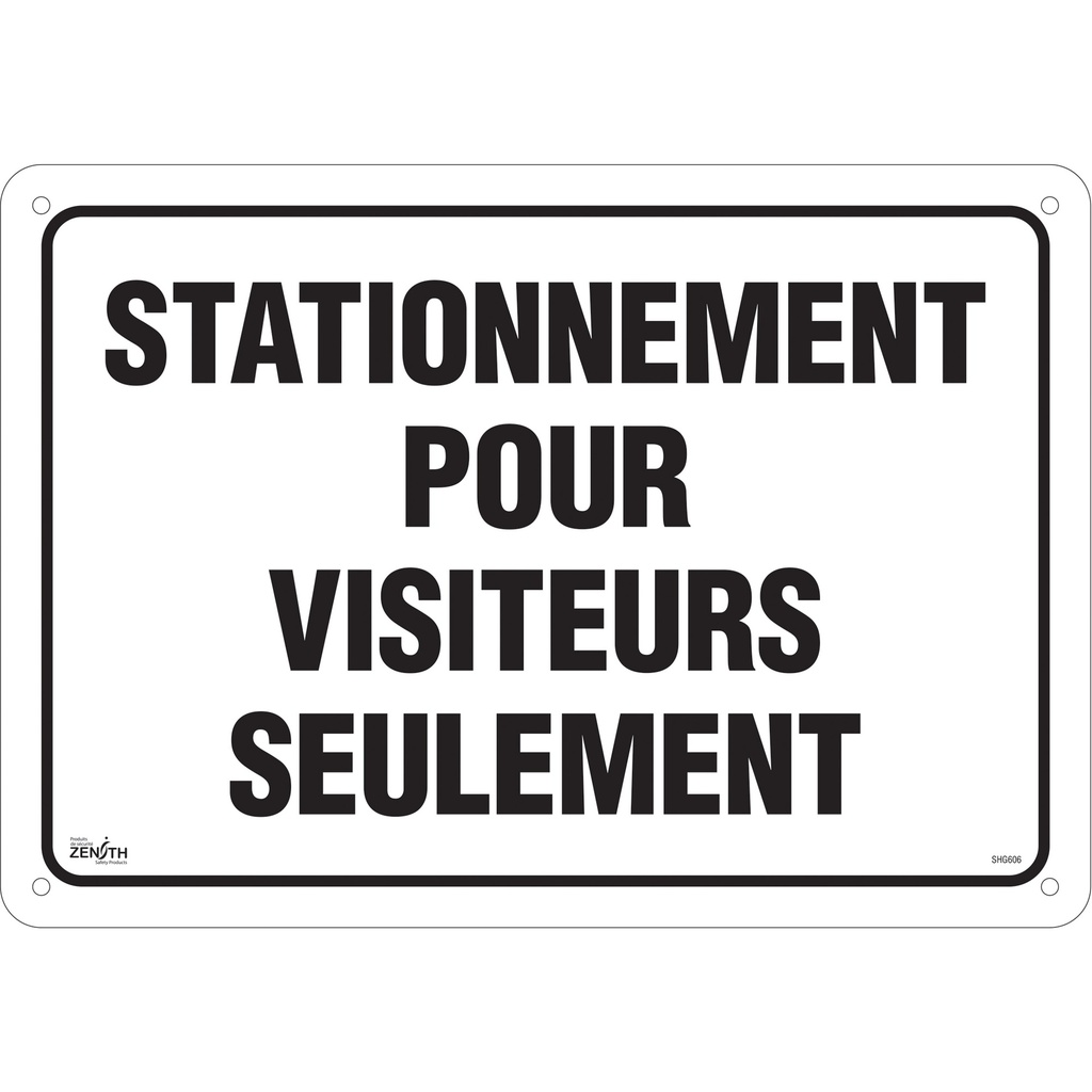 Enseigne « Stationnement pour visiteurs » Aluminium 20" x 14"