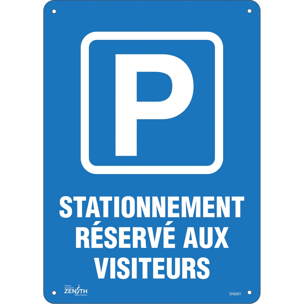 Enseigne « Stationnement réservé aux visiteurs » Plastique 14" x 10"
