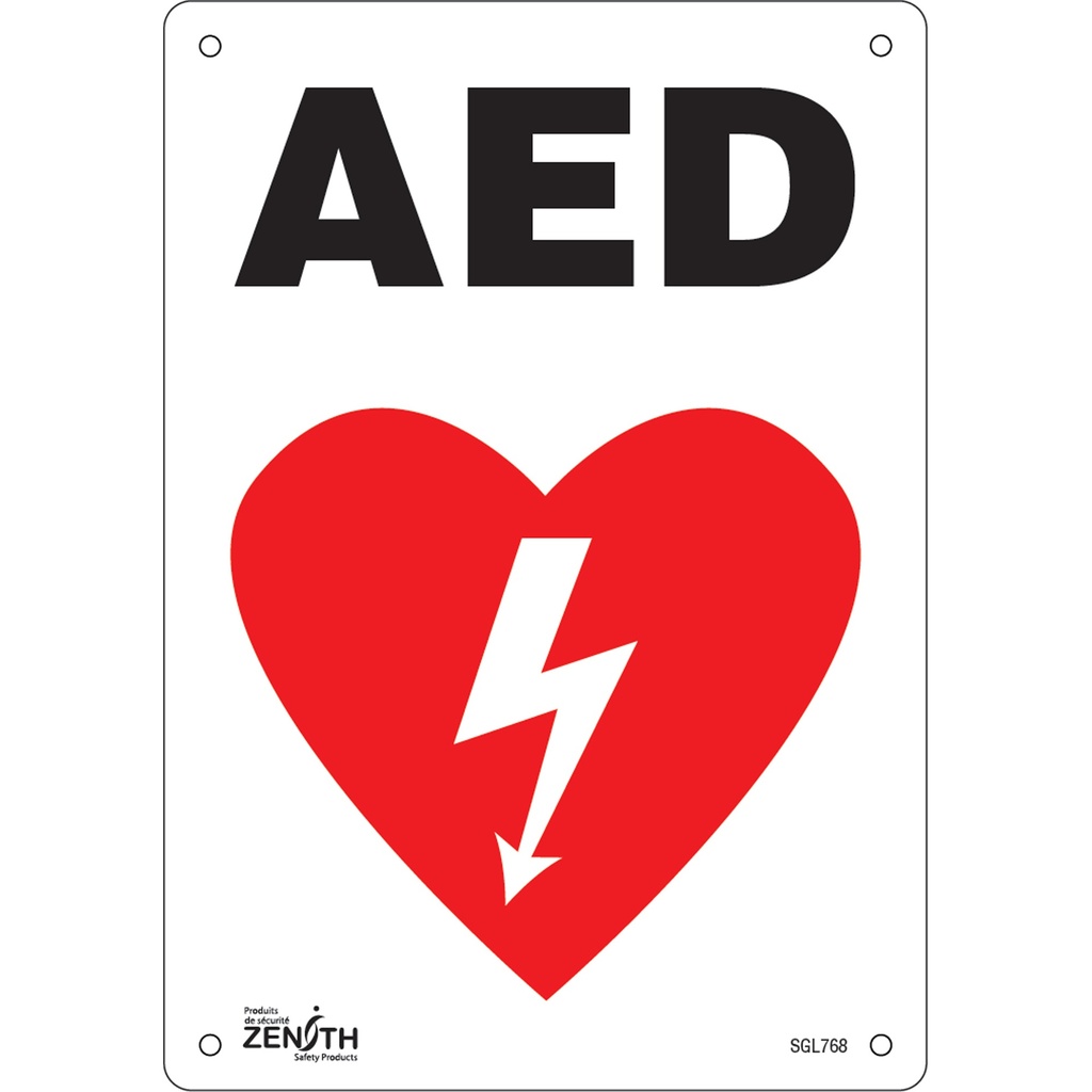 Enseigne «AED» Plastique 7" x 10"
