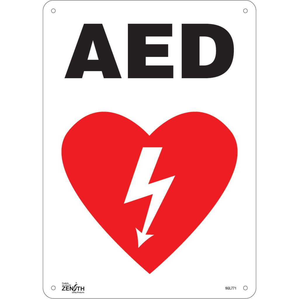 Enseigne «AED» Plastique 10" x 14"