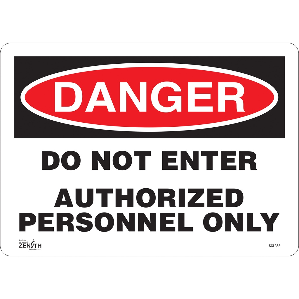 Enseigne «Authorized Personnel Only» Aluminium 14" x 10"