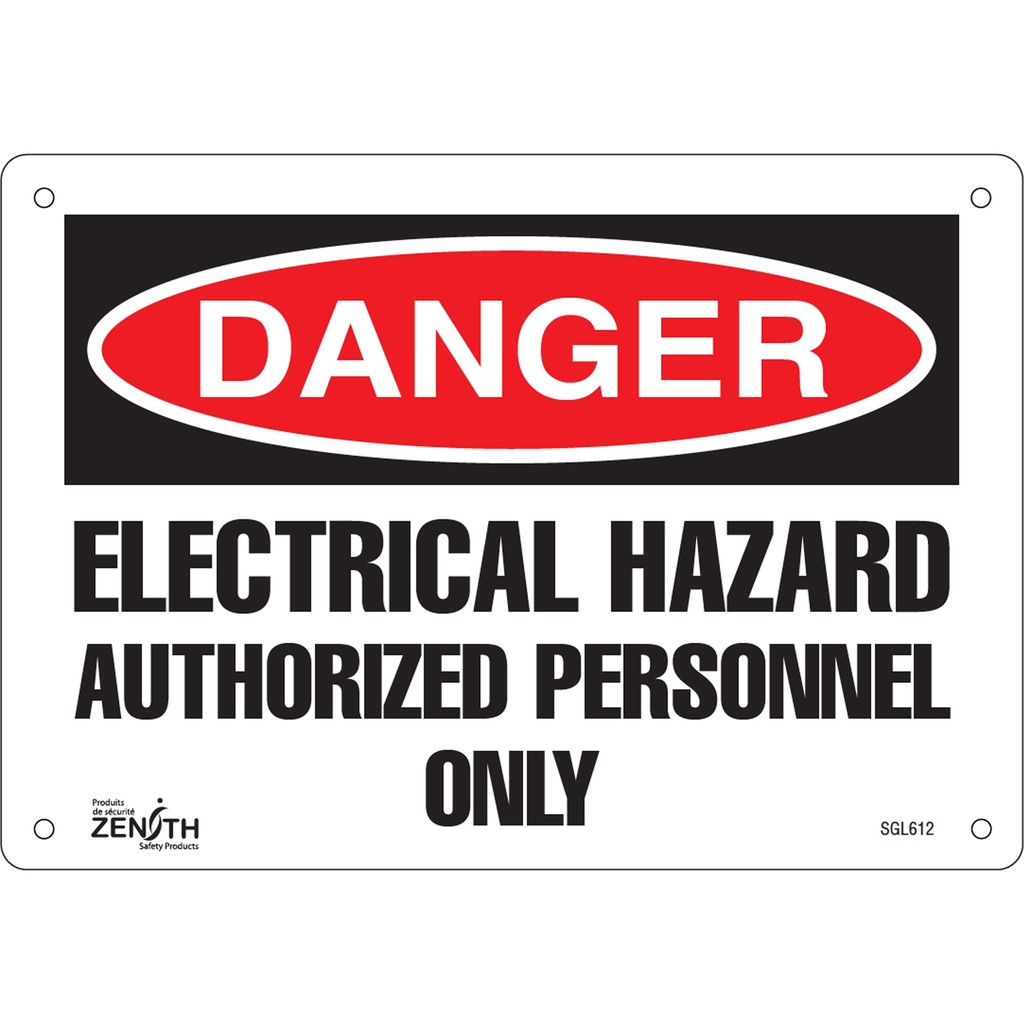 Enseigne «Authorized Personnel Only» Plastique 10" x 7"