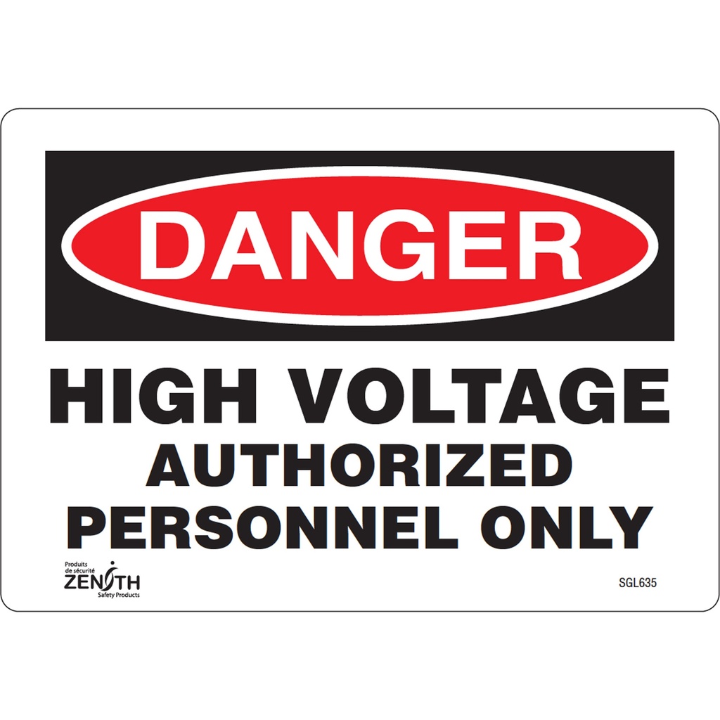 Enseigne «Authorized Personnel Only» Vinyle 10" x 7"