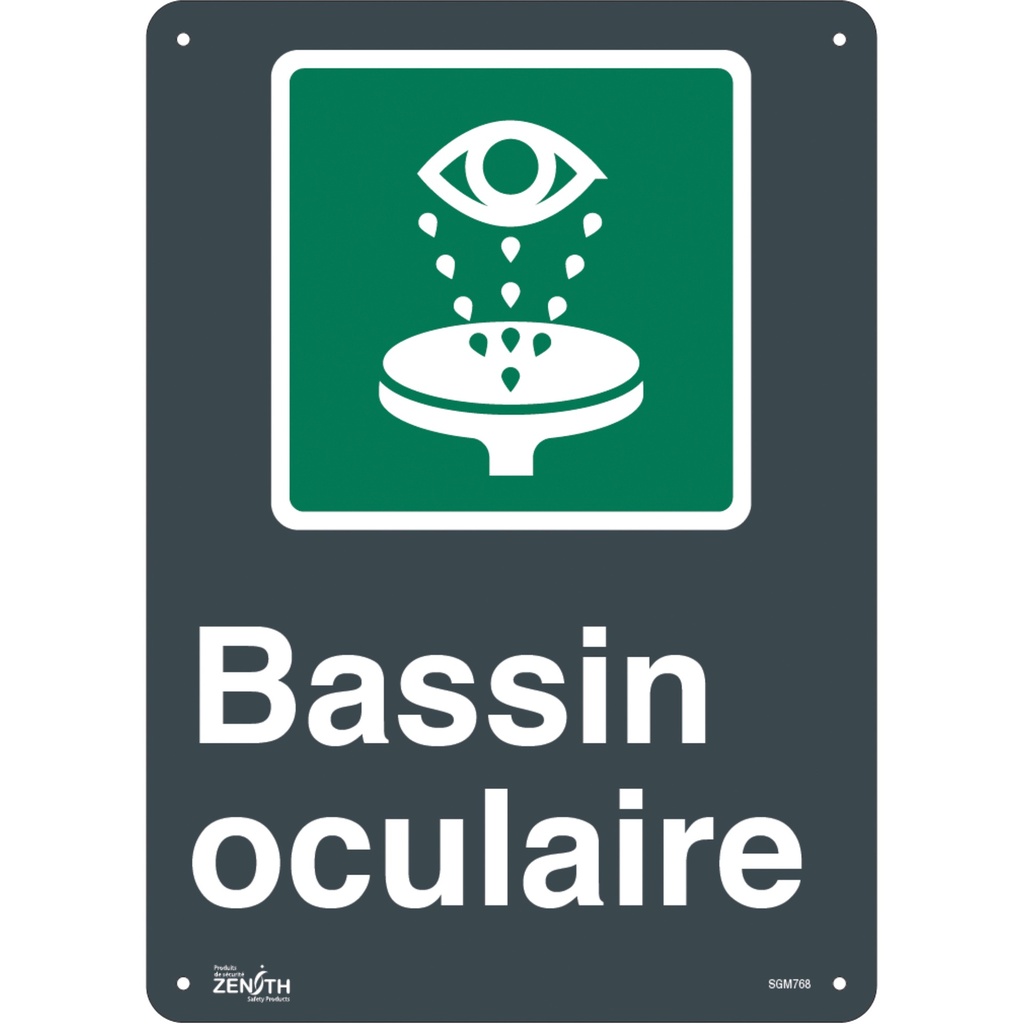 Enseigne «Bassin Oculaire» Aluminium 10" x 14"