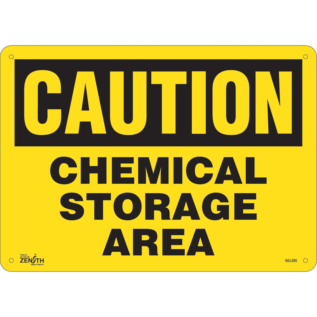 Enseigne «Chemical Storage Area» Plastique 14" x 10"