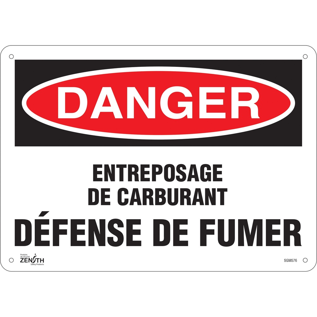 Enseigne «Défense De Fumer» Aluminium 14" x 10"