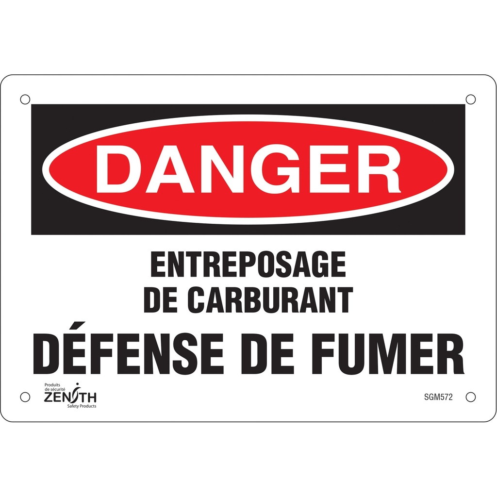 [ZEN-SGM572] Enseigne «Défense De Fumer» Plastique 10" x 7"