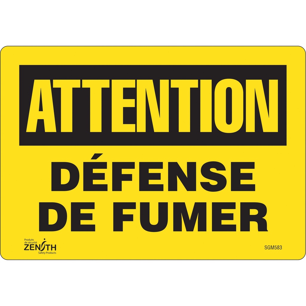 Enseigne «Défense De Fumer» Vinyle 10" x 7"
