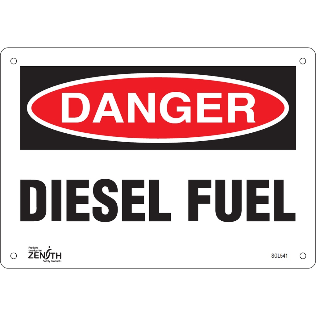 Enseigne «Diesel Fuel» Aluminium 10" x 7"