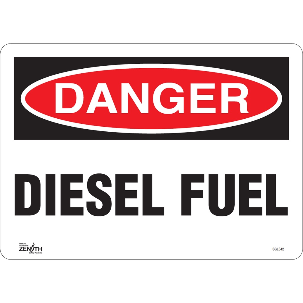 Enseigne «Diesel Fuel» Vinyle 14" x 10"