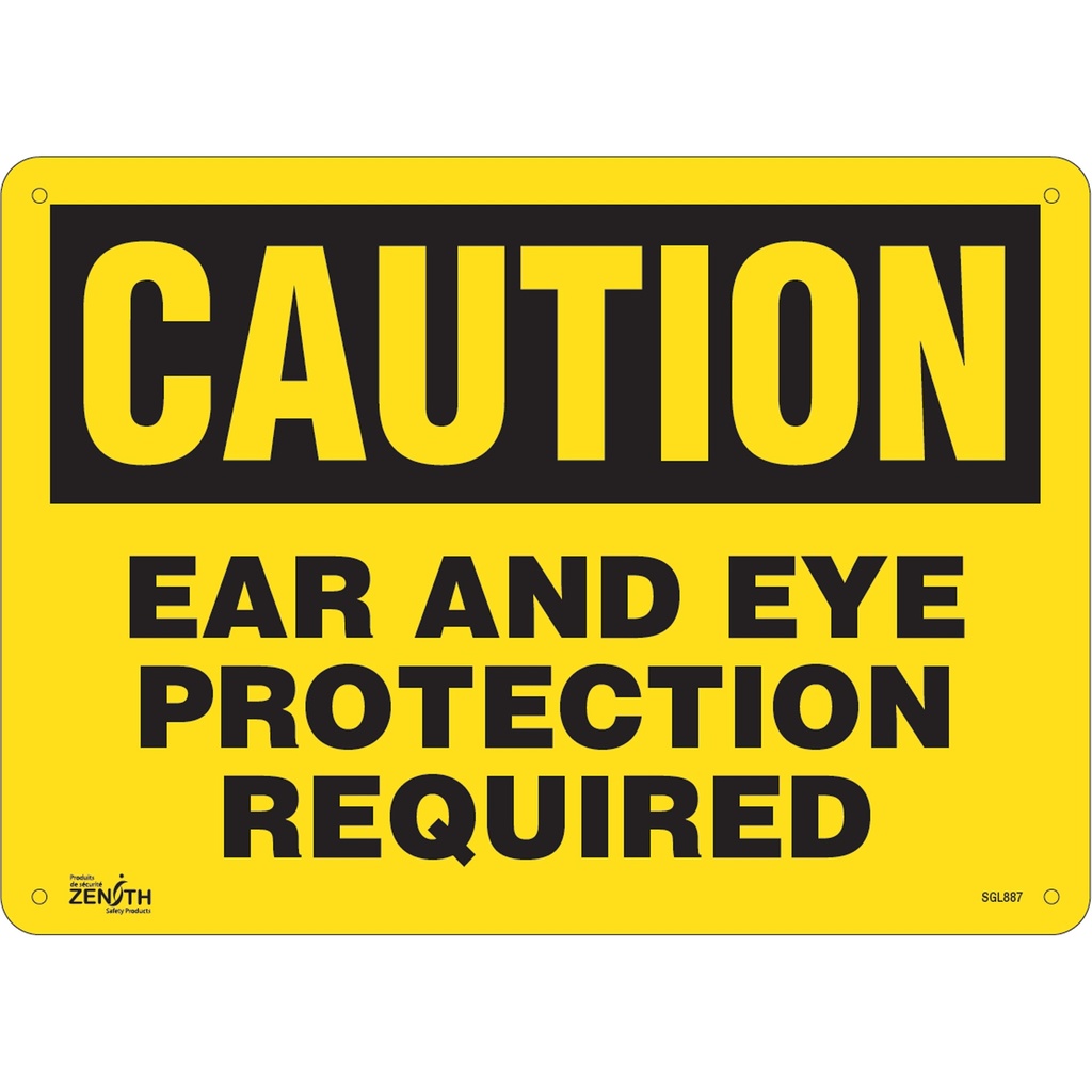 Enseigne «Ear And Eye Protection» Plastique 14" x 10"