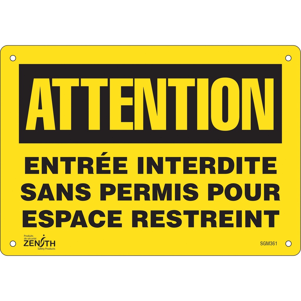 Enseigne «Entrée Interdite Sans Permis» Aluminium 10" x 7"