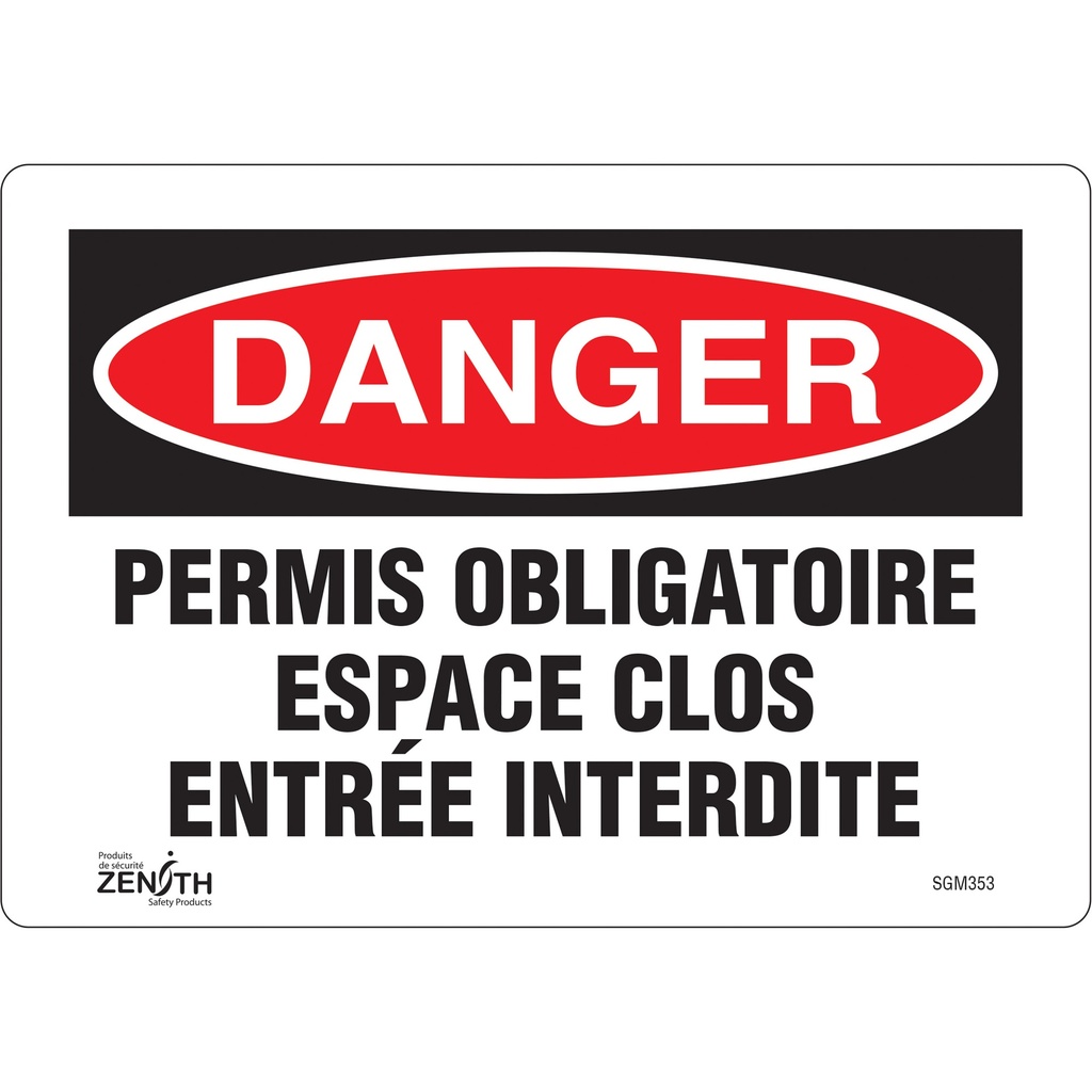 Enseigne «Espace Clos Entrée Interdite» Vinyle 10" x 7"
