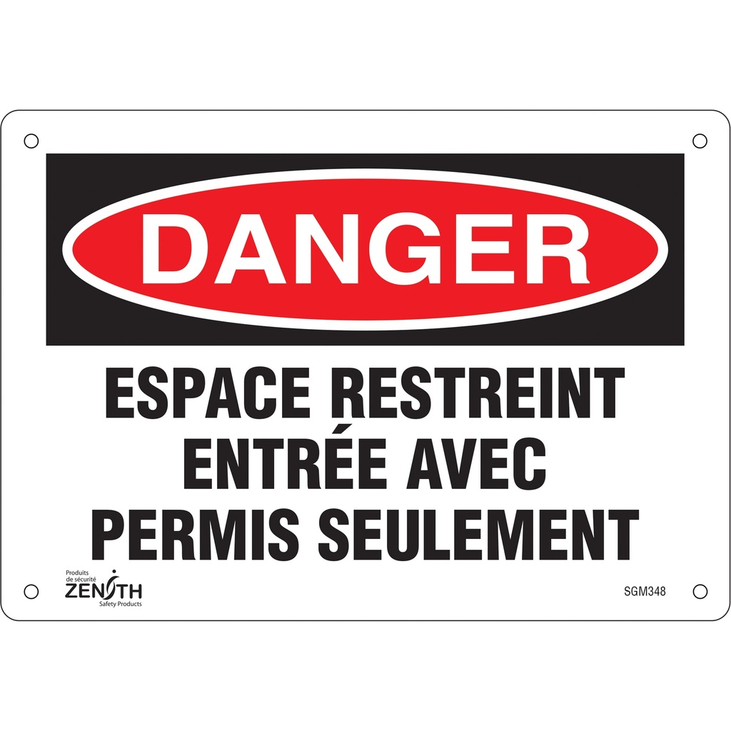 Enseigne «Espace Restreint» Plastique 10" x 7"