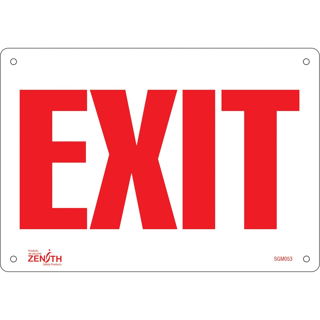 Enseigne «Exit» Plastique 10" x 7"