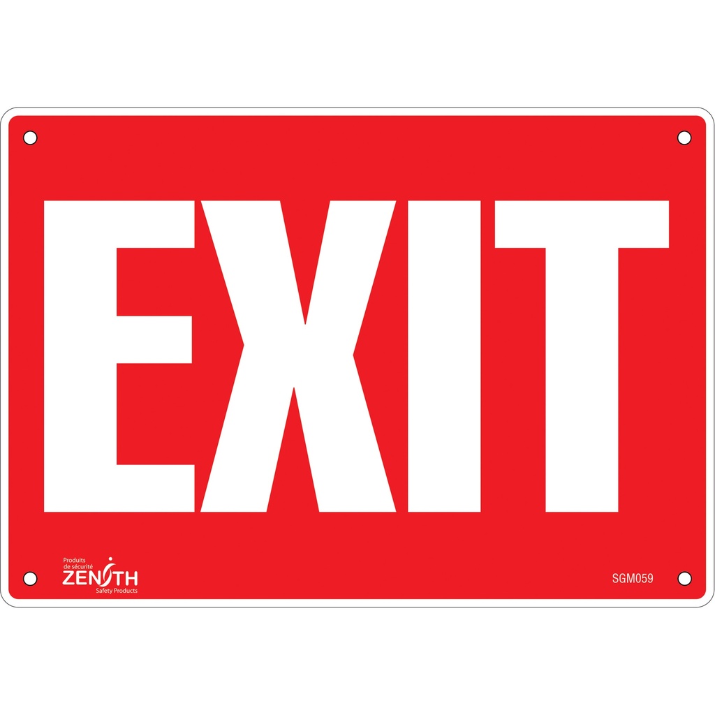 Enseigne «Exit» Plastique 10" x 7"