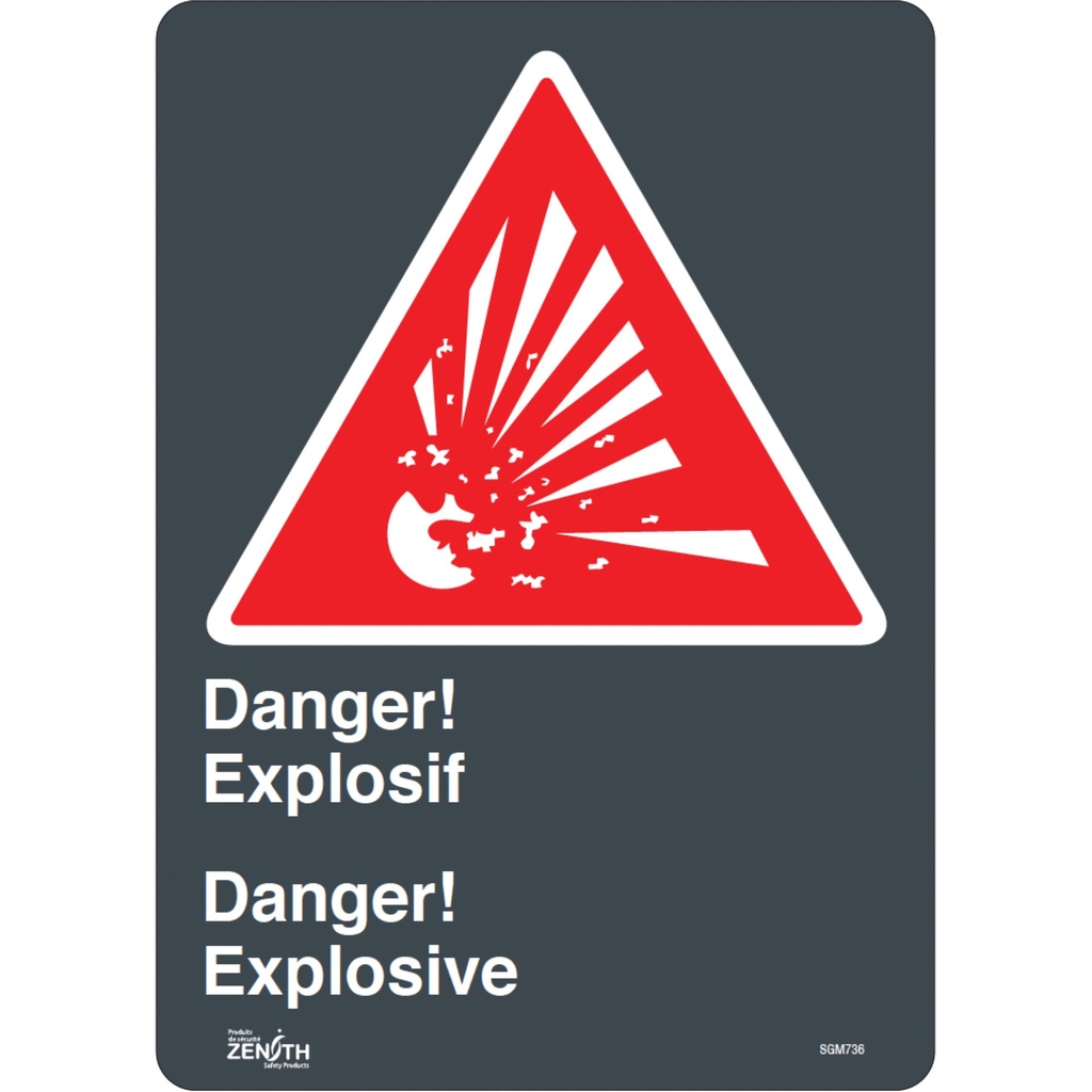 [ZEN-SGM736] Enseigne «Explosif/Explosive» Vinyle 10" x 14"