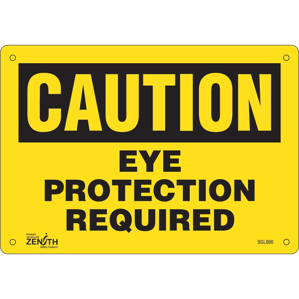 Enseigne «Eye Protection Required» Plastique 10" x 7"