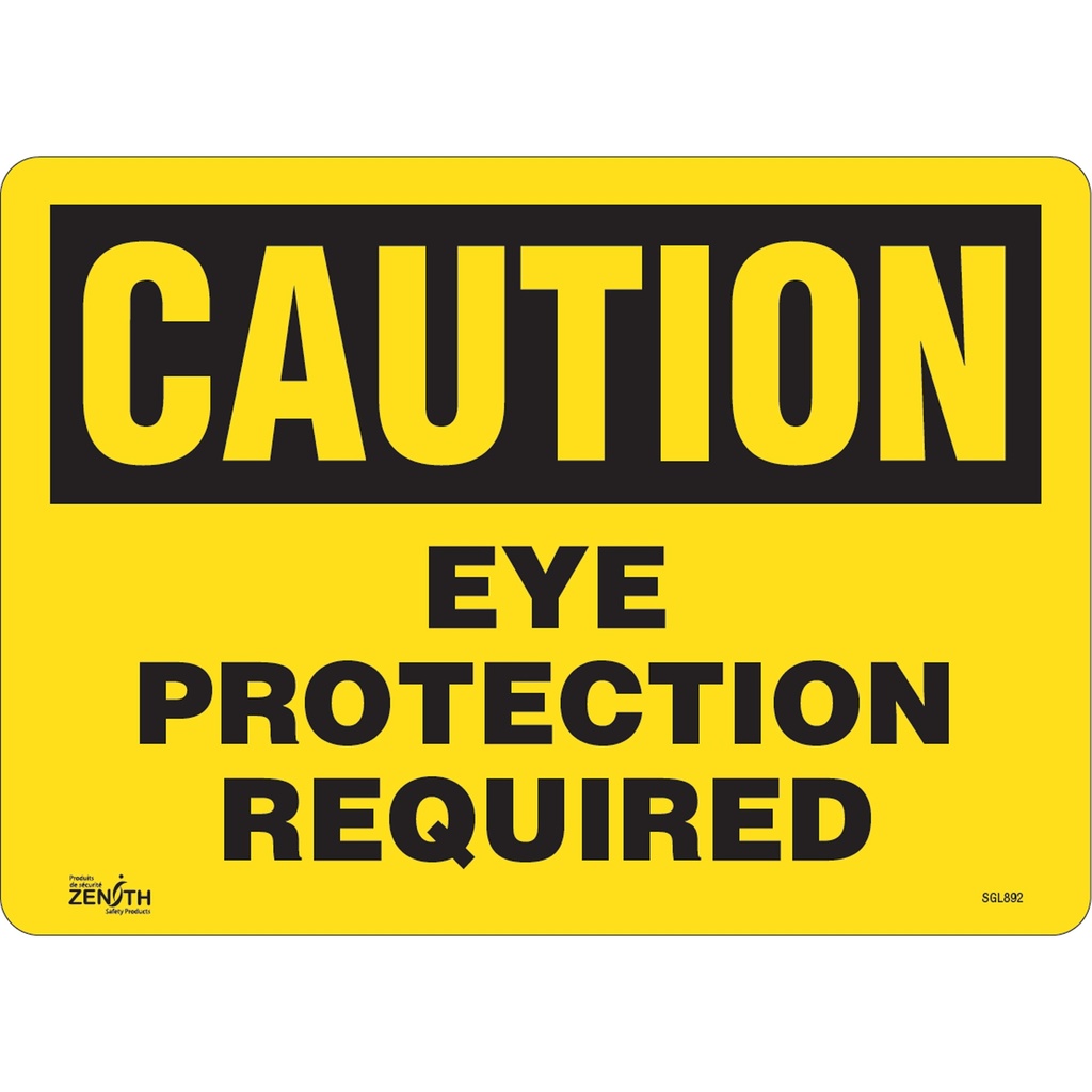 Enseigne «Eye Protection Required» Vinyle 14" x 10"