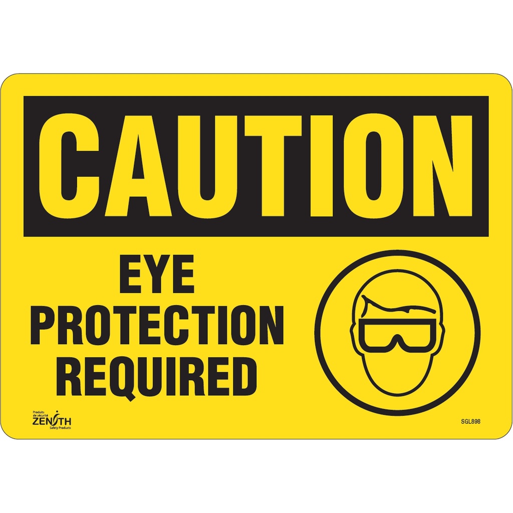 Enseigne «Eye Protection Required» Vinyle 14" x 10"