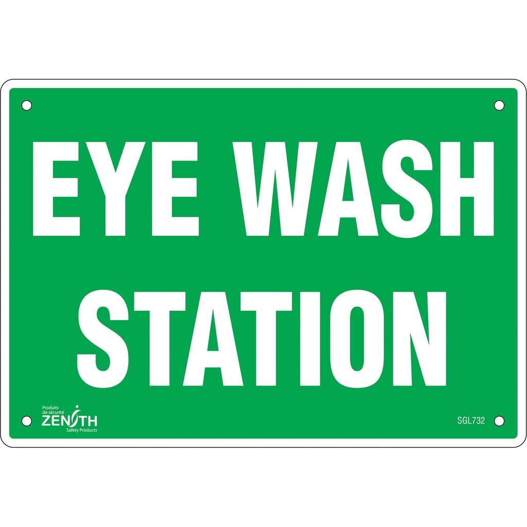Enseigne «Eye Wash Station» Plastique 10" x 7"