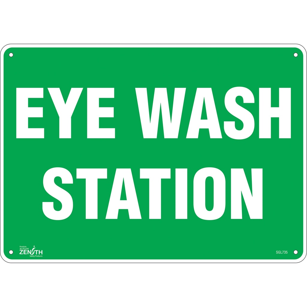 Enseigne «Eye Wash Station» Plastique 14" x 10"
