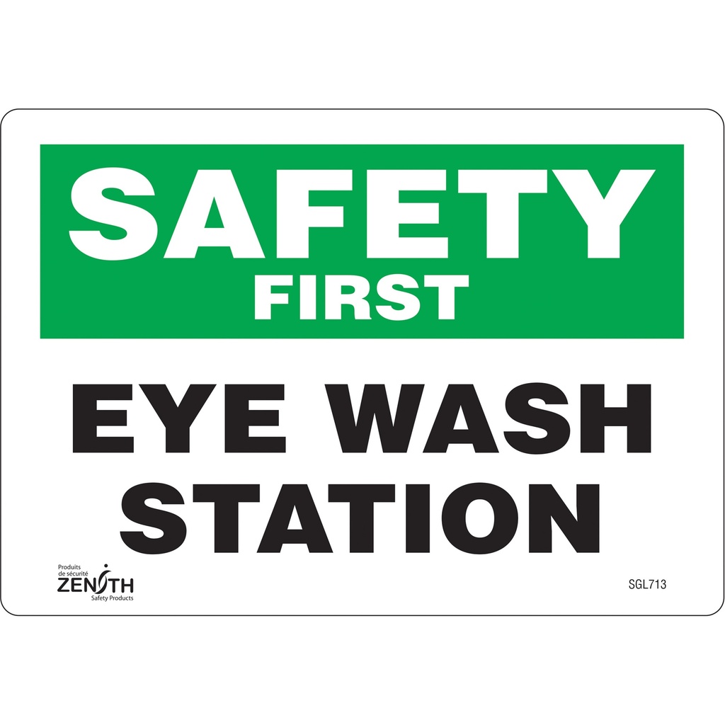 Enseigne «Eye Wash Station» Vinyle 10" x 7"