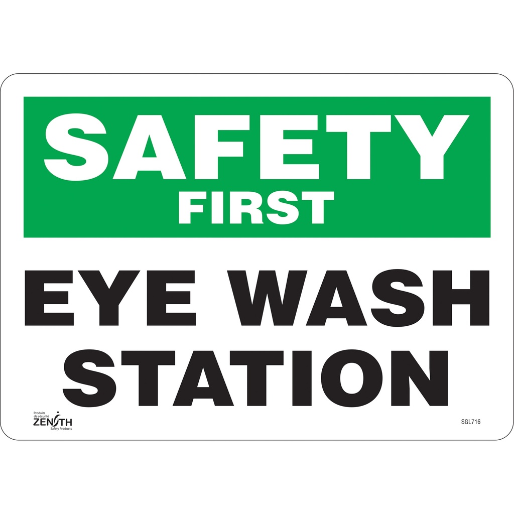 Enseigne «Eye Wash Station» Vinyle 14" x 10"