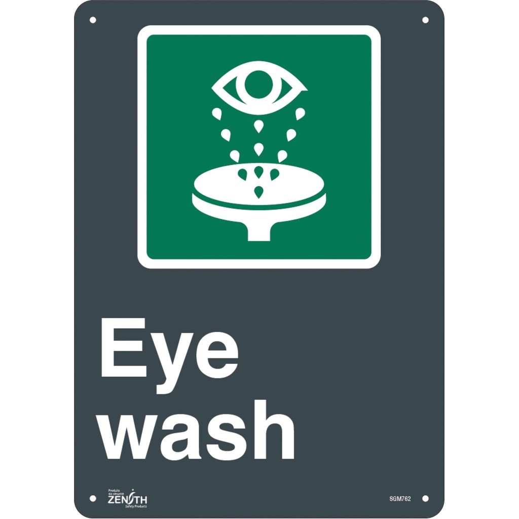 Enseigne «Eye Wash» Aluminium 10" x 14"