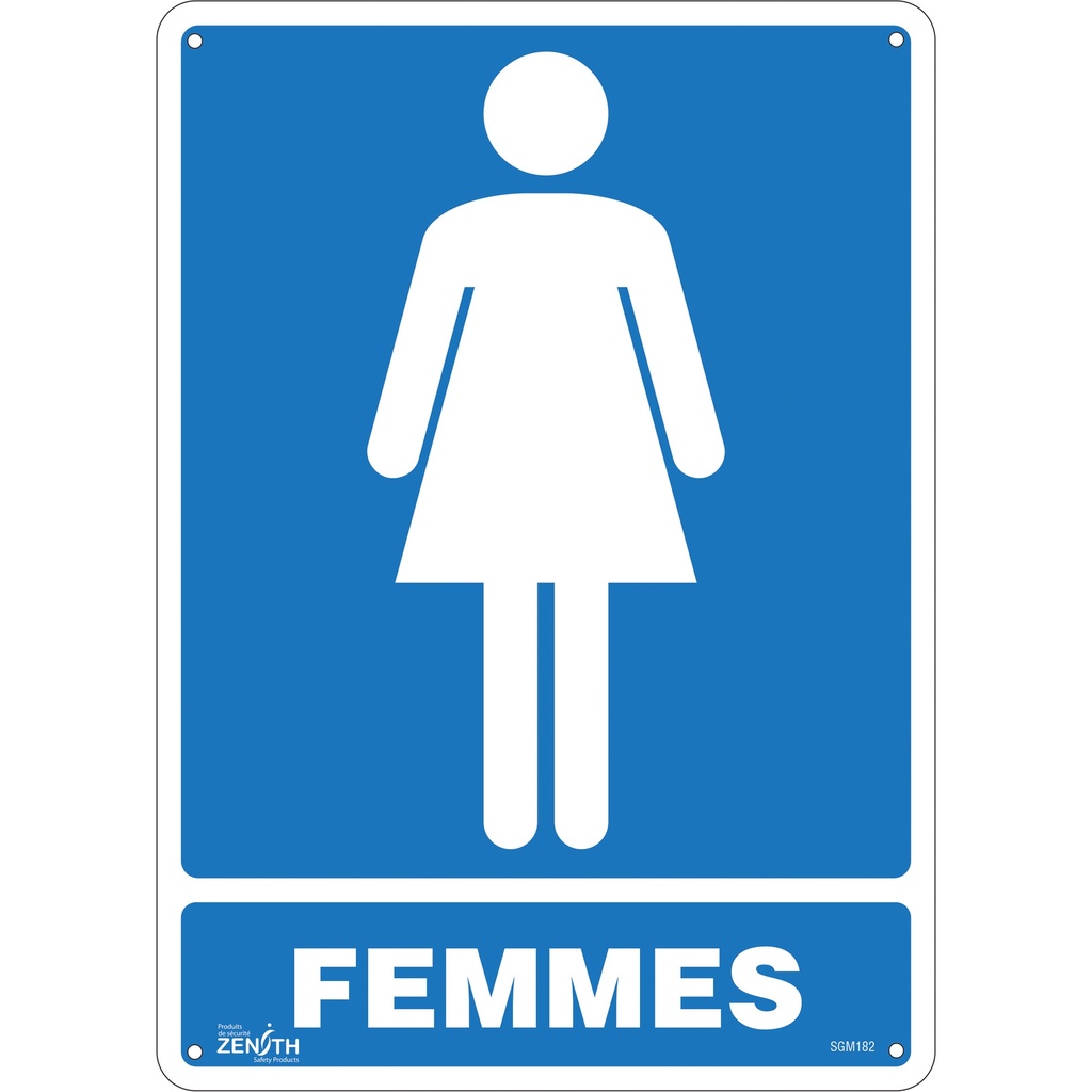 Enseigne «Femmes» Aluminium 10" x 14"