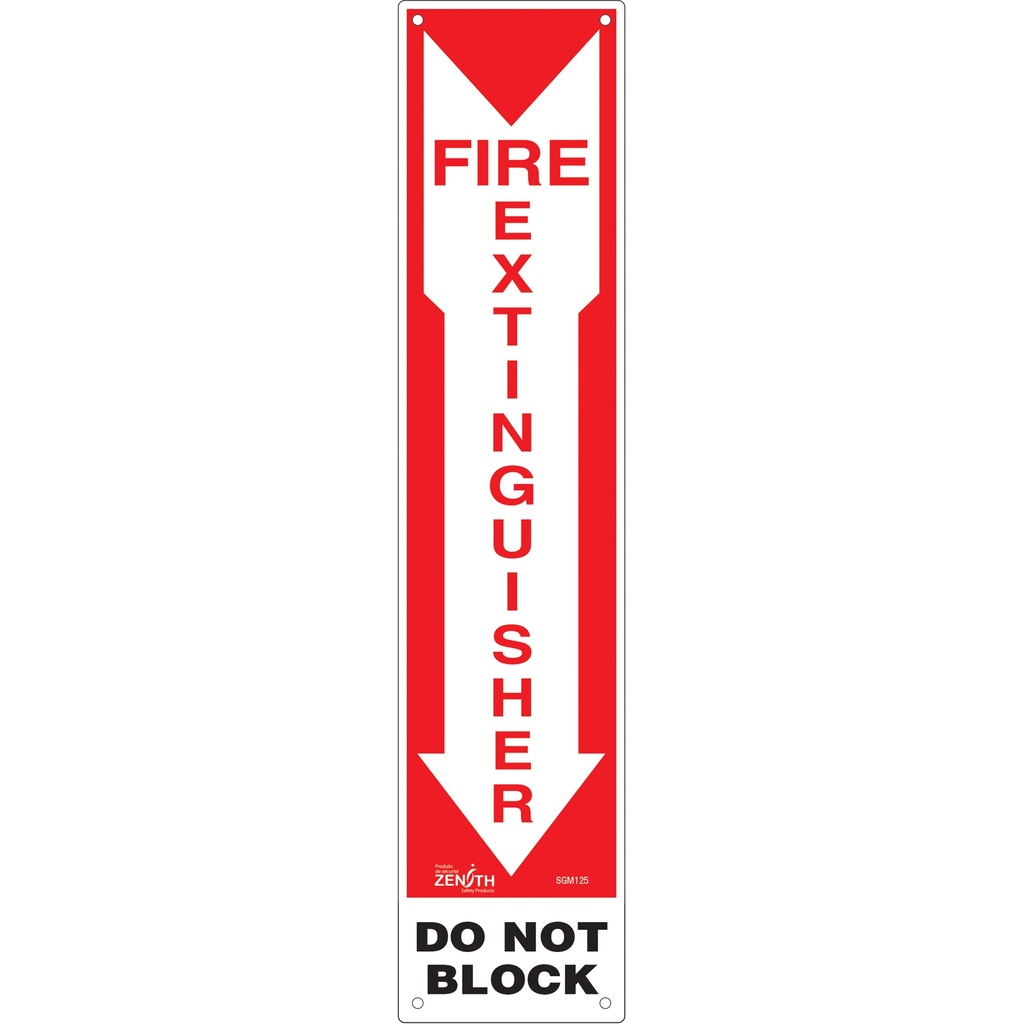 Enseigne «Fire Extinguisher - Do Not Block» Plastique 4" x 18"