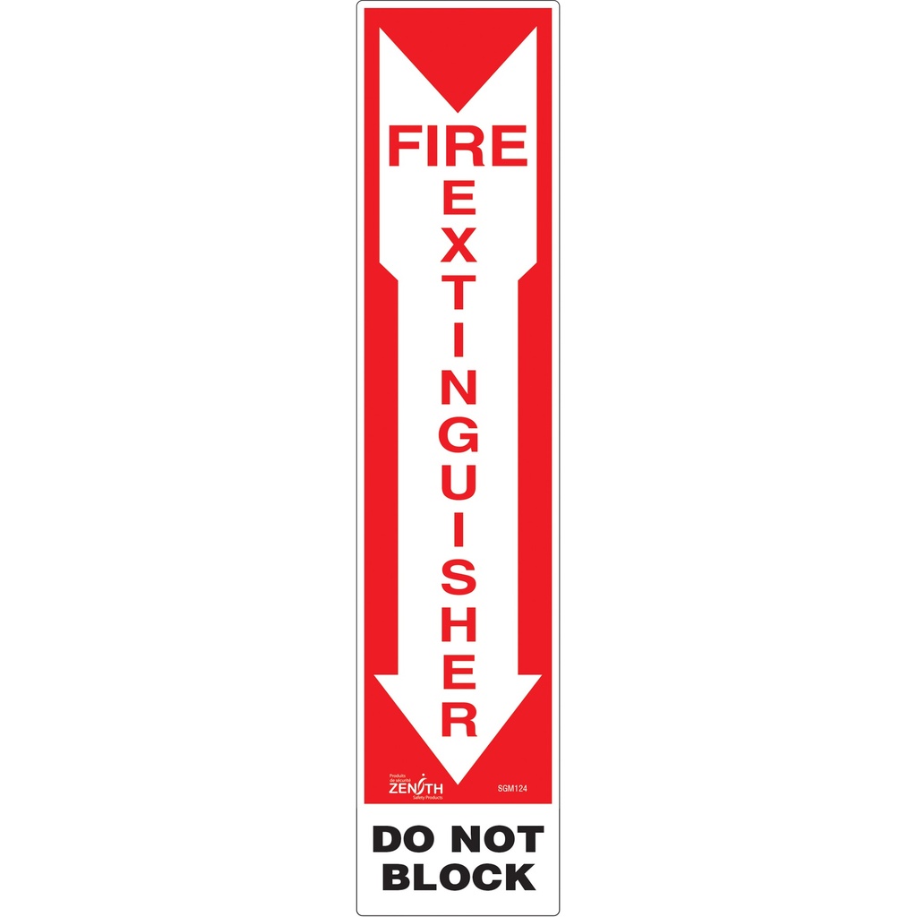 Enseigne «Fire Extinguisher - Do Not Block» Vinyle 4" x 18"