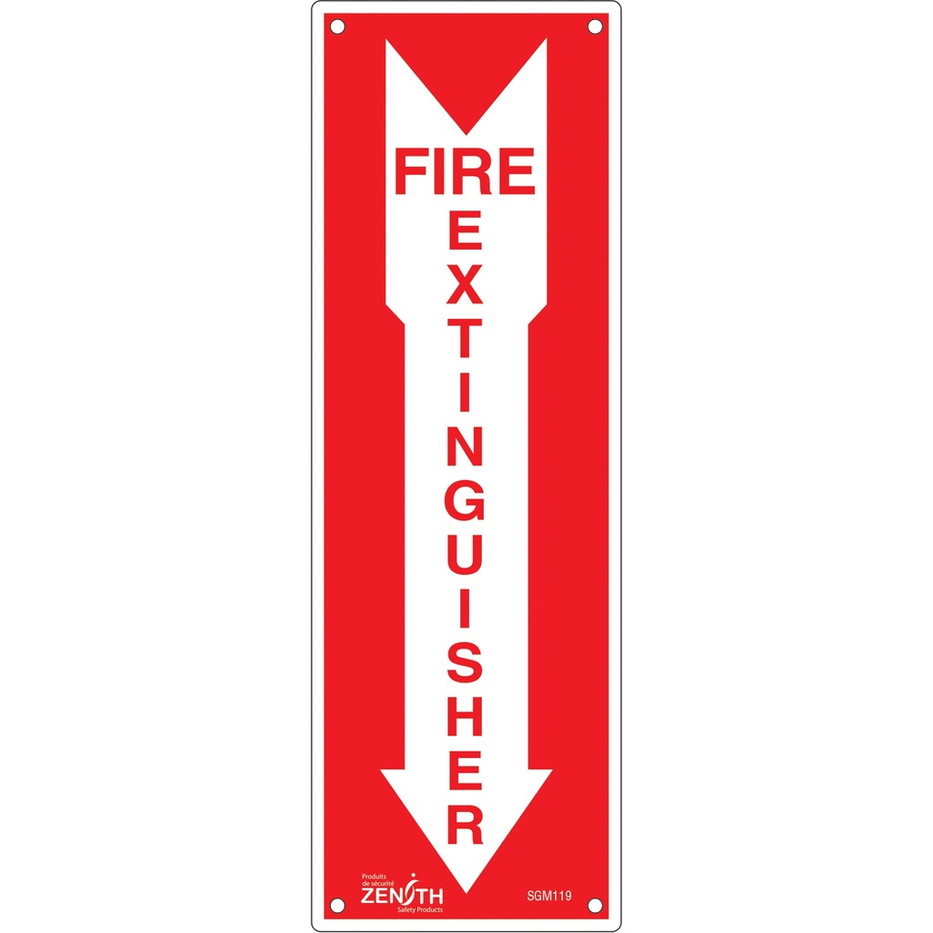 Enseigne «Fire Extinguisher» Plastique 4" x 12"