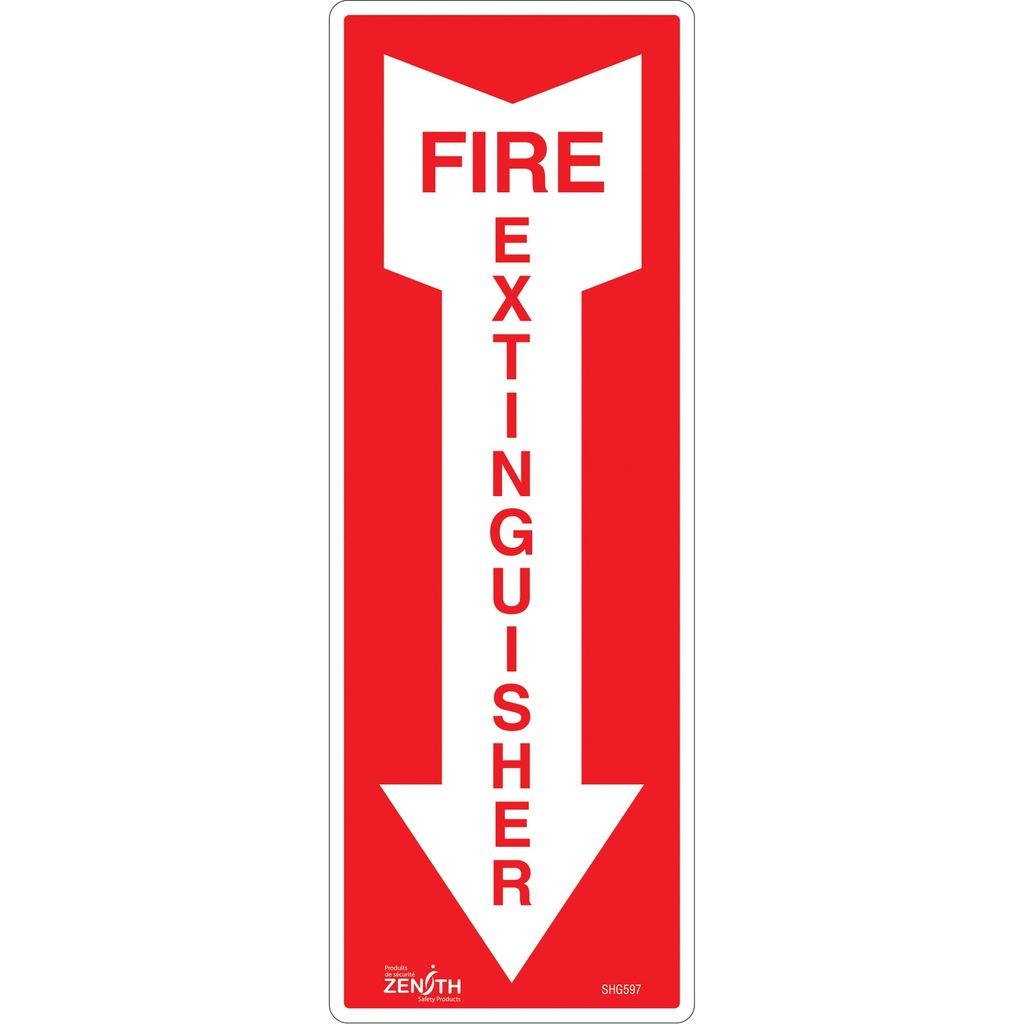 [ZEN-SHG597] Enseigne «Fire Extinguisher» Vinyle 14" x 5"