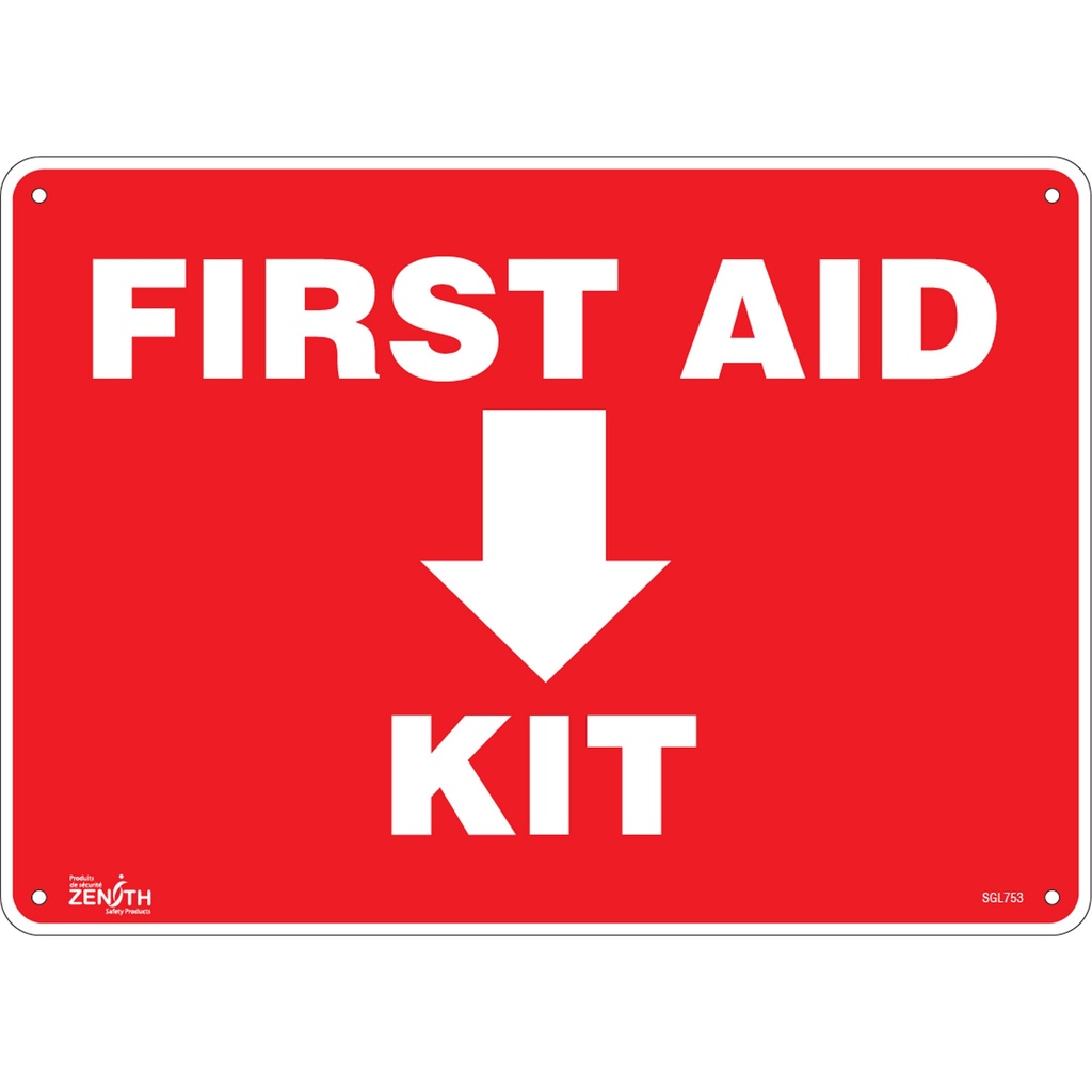 [ZEN-SGL753] Enseigne «First Aid Kit» Plastique 14" x 10"