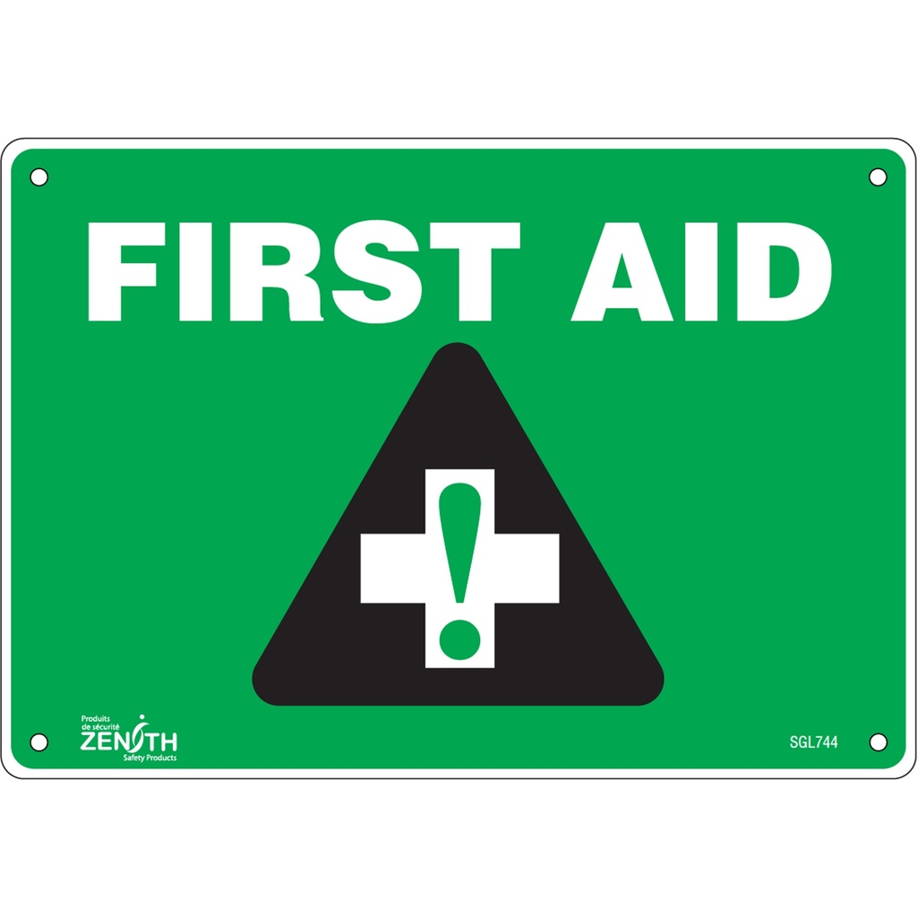 Enseigne «First Aid» Plastique 10" x 7"