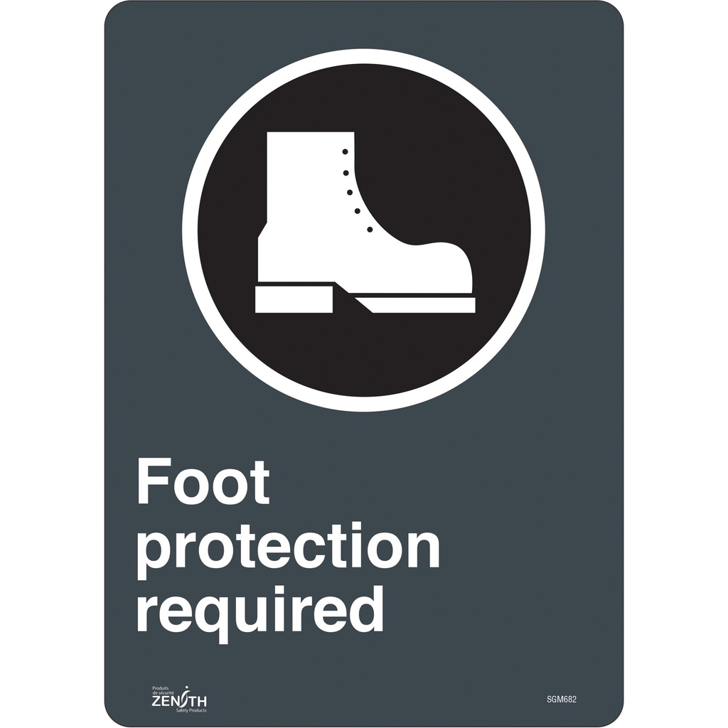 [ZEN-SGM682] Enseigne «Foot Protection Required» Vinyle 10" x 14"