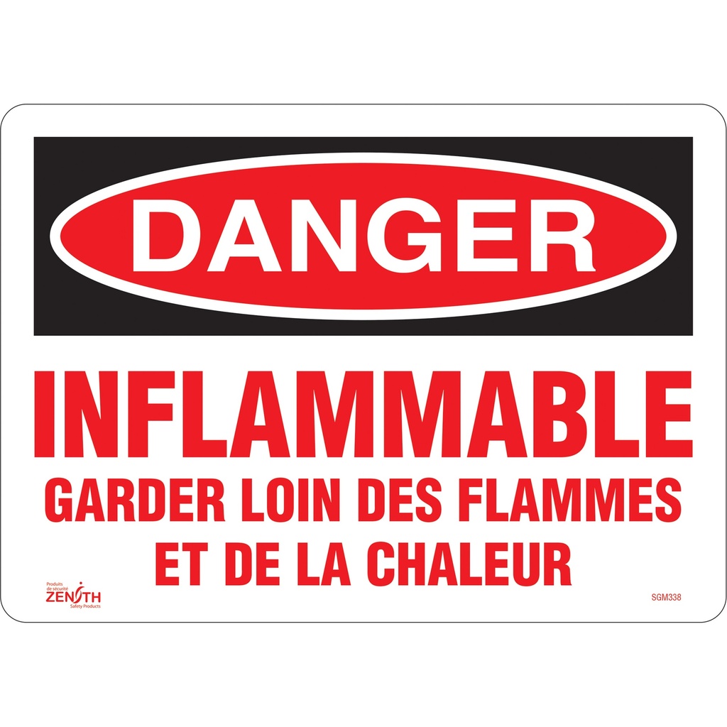 Enseigne «Garder Loin Des Flammes» Vinyle 14" x 10"