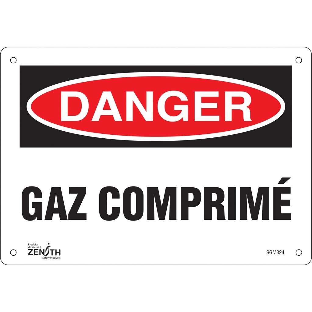 Enseigne «Gaz Comprimé» Plastique 10" x 7"