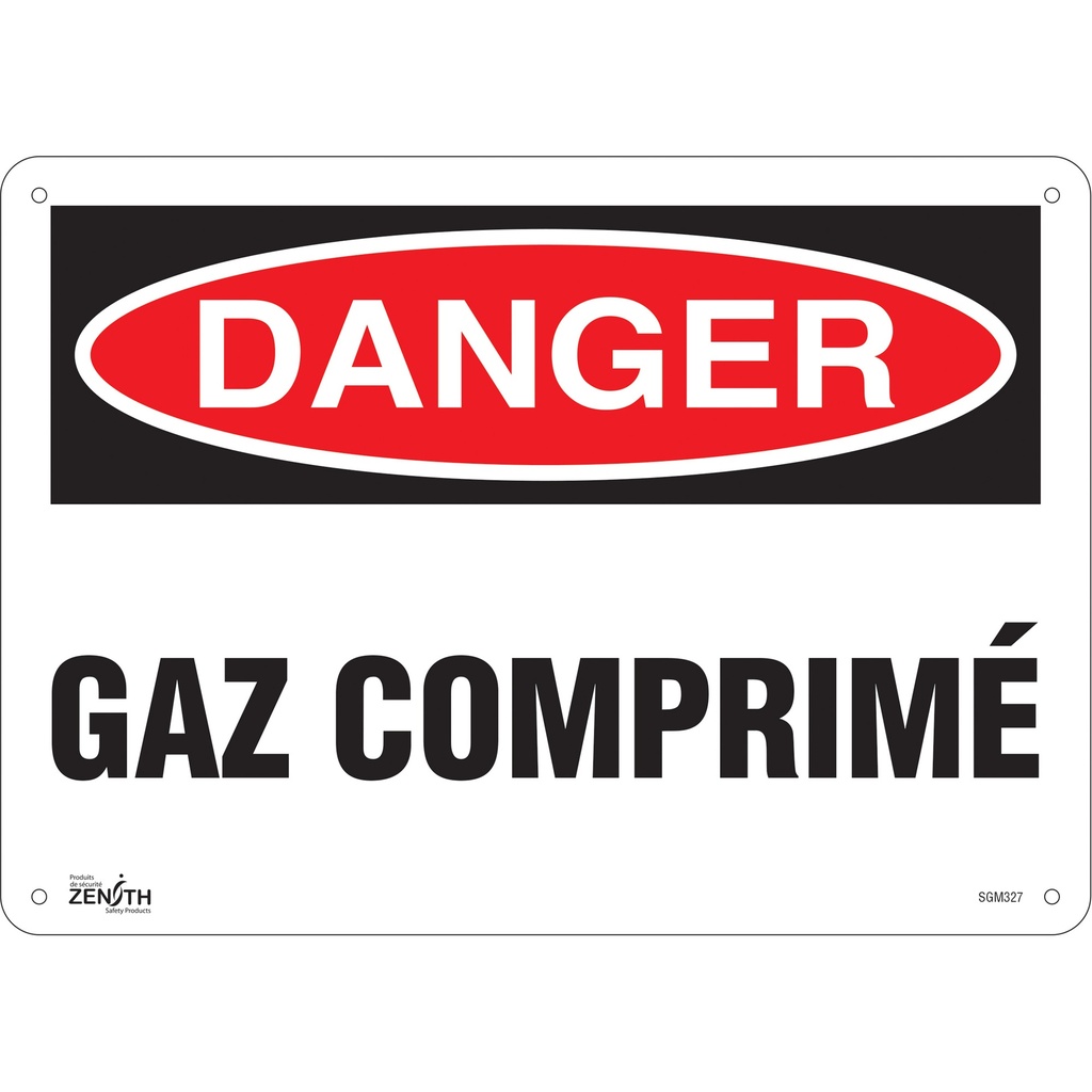 [ZEN-SGM327] Enseigne «Gaz Comprimé» Plastique 14" x 10"