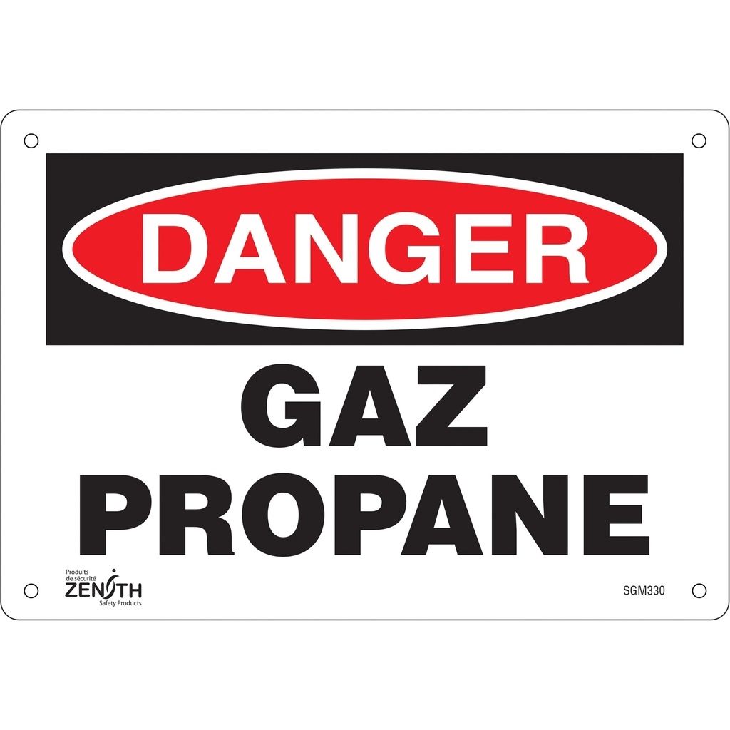 Enseigne «Gaz Propane» Plastique 10" x 7"