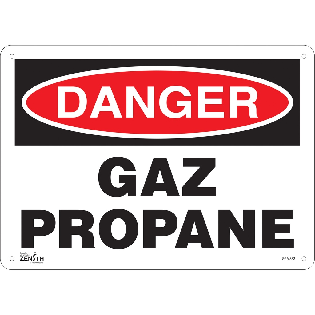 [ZEN-SGM333] Enseigne «Gaz Propane» Plastique 14" x 10"