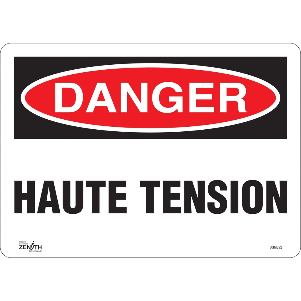 Enseigne «Haute Tension» Vinyle 14" x 10"