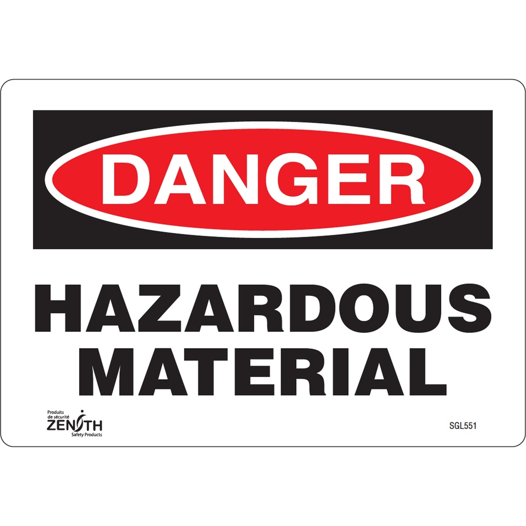 Enseigne «Hazardous Material» Vinyle 10" x 7"