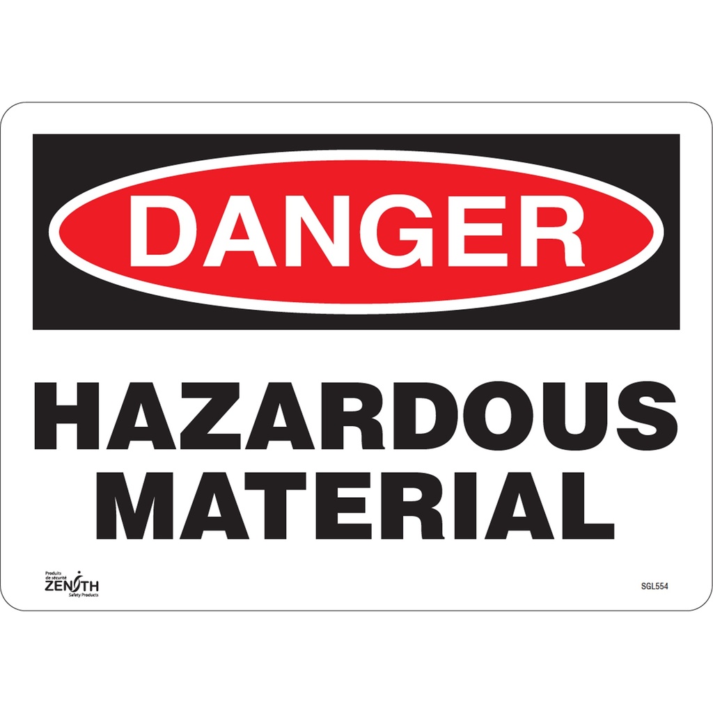 Enseigne «Hazardous Material» Vinyle 14" x 10"