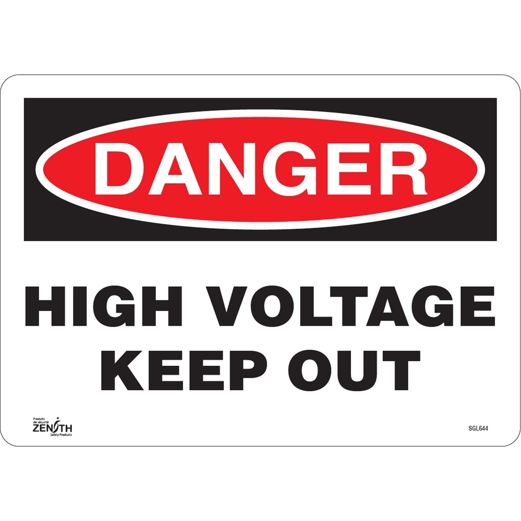 Enseigne «High Voltage Keep Out» Vinyle 14" x 10"