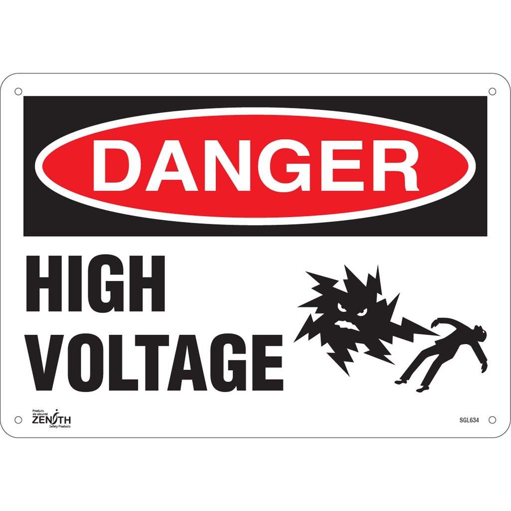 Enseigne «High Voltage» Aluminium 14" x 10"