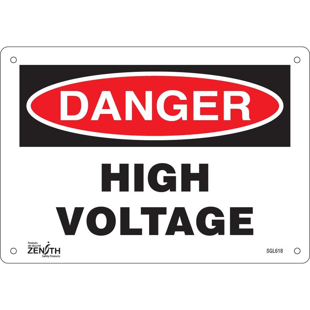 [ZEN-SGL618] Enseigne «High Voltage» Plastique 10" x 7"
