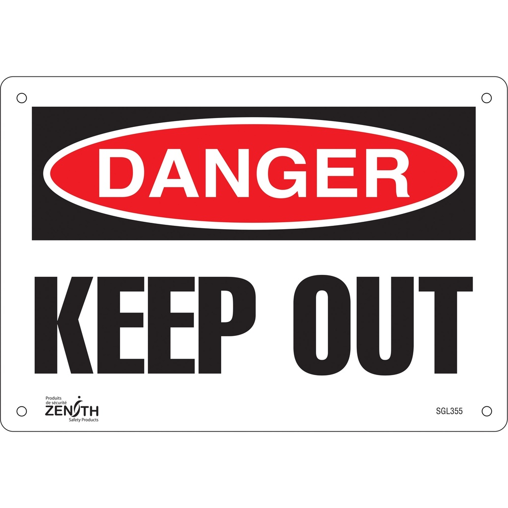 Enseigne «Keep Out» Aluminium 10" x 7"